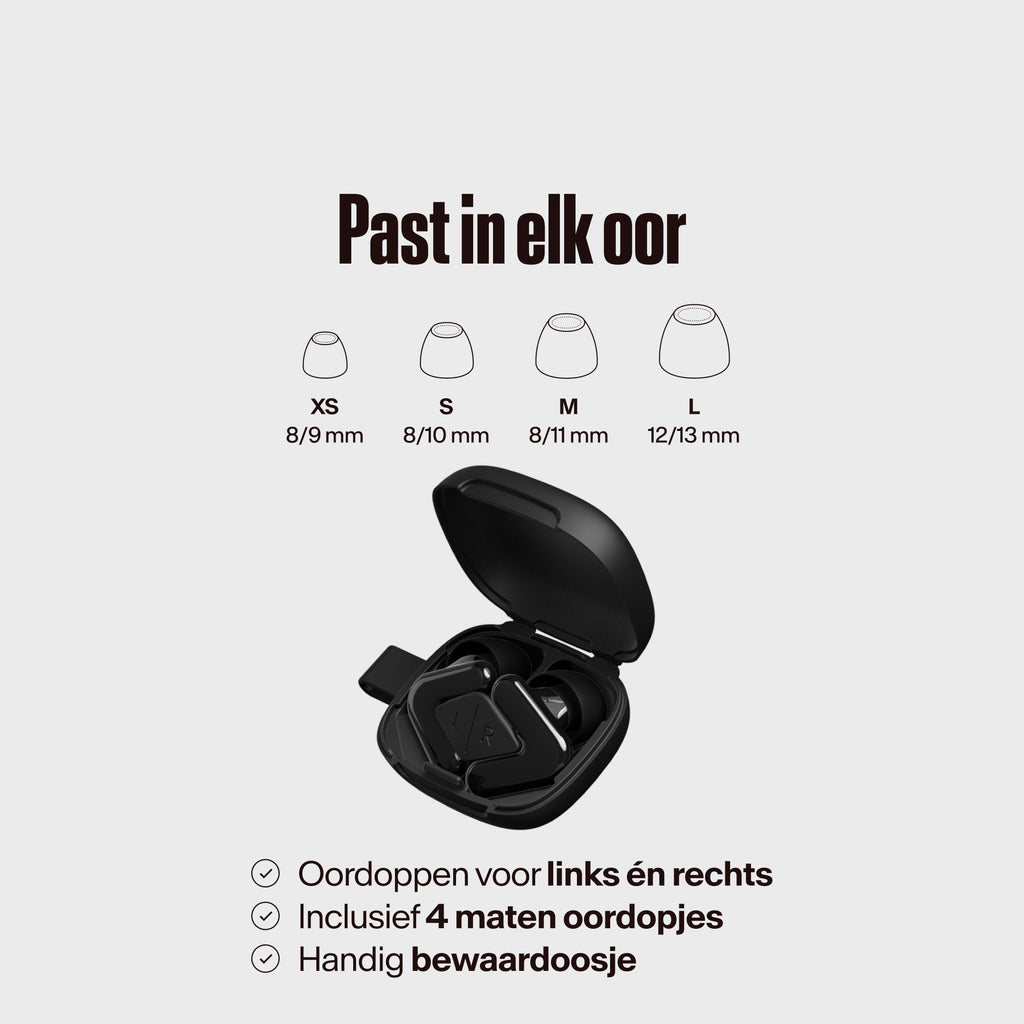 Alpine Tune in doos met verschillende maten eartips in black #color_black #lang_nl
