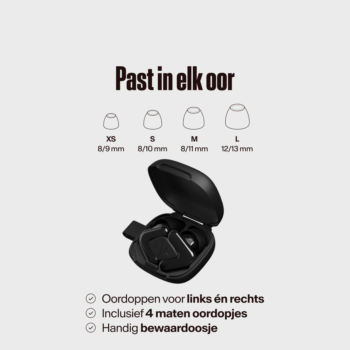 Alpine Tune in doos met verschillende maten eartips in black #color_black #lang_nl