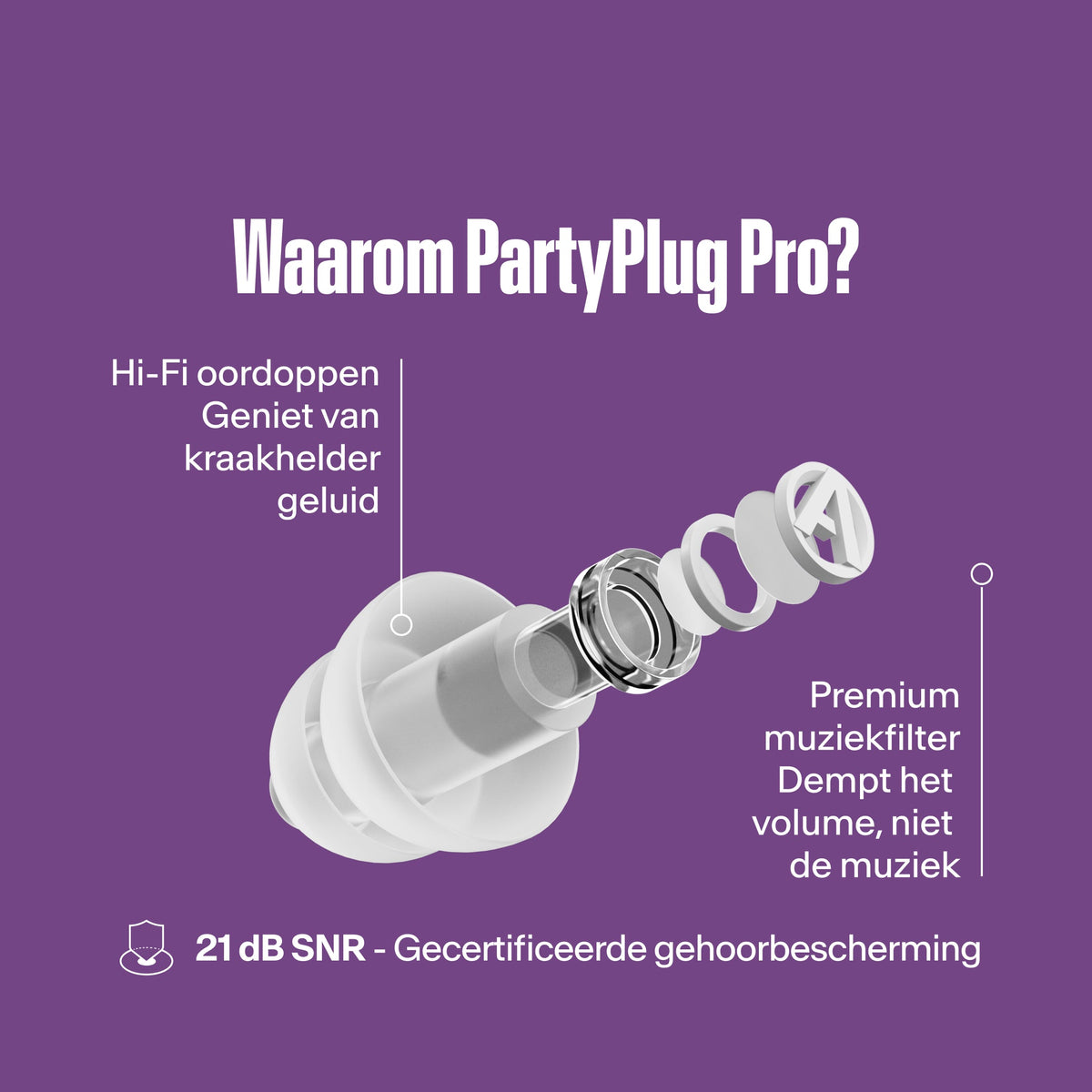 Alpine PartyPlug Pro festivaloordoppen transparent #color_transparent #lang_nl