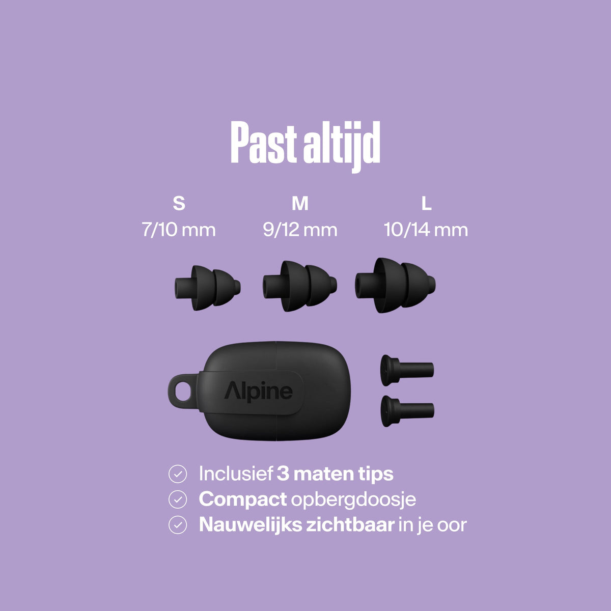 Alpine PartyPlug festivaloordoppen zwart #color_black #lang_nl