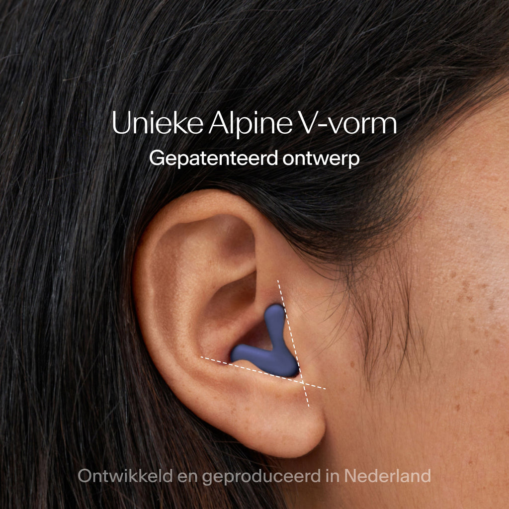 Alpine Silence oordoppen met nauwsluitende pasvorm in oor – #color_midnight-blue #lang_nl